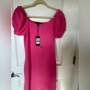 Tommy Hilfiger Vibrant Pink Textured Dress